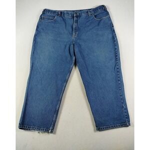 Harbor Bay Jeans Mens 50x24 Blue High Rise Straight Leg Denim Big & Tall Casual